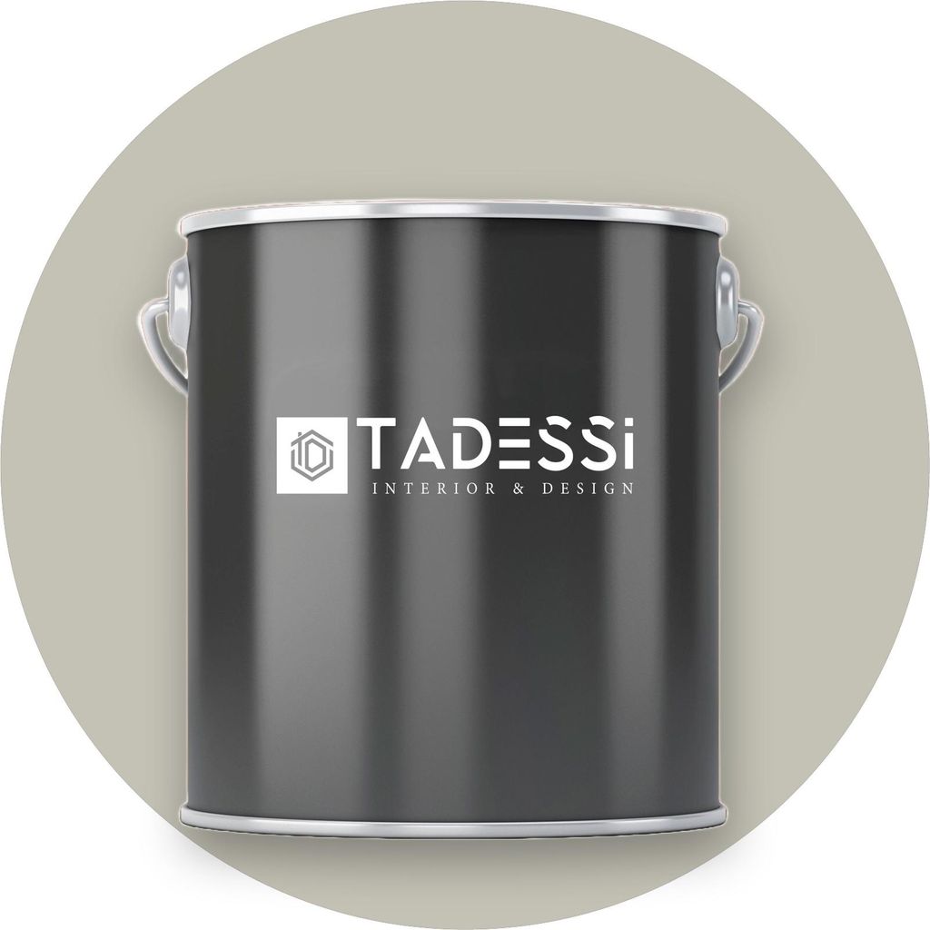TADESSI Wandfarbe Grau - Khaki - abwaschbare Innenfarbe matt - Dispersionsfarbe - Geruchsarm und Lösemittelfrei - 5 Liter Gebinde