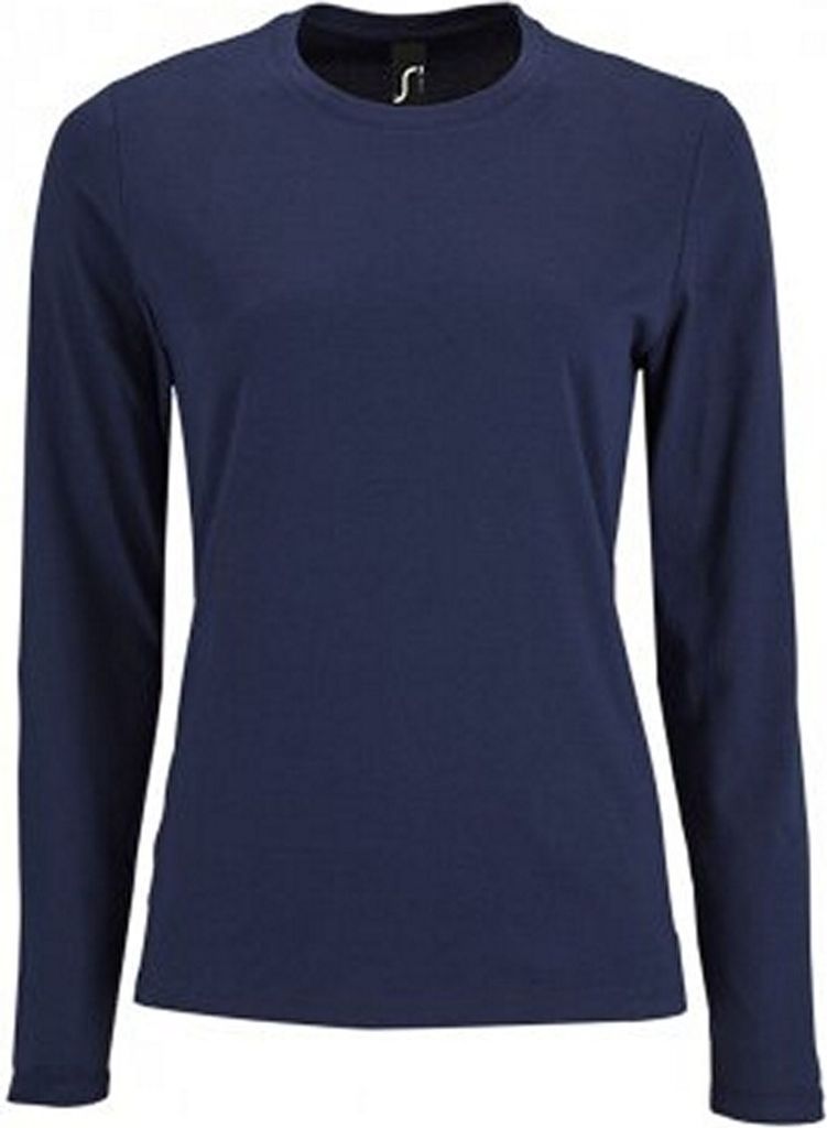 SOLS Damen T-Shirt Imperial, langärmlig PC2906 (L) (Marineblau)