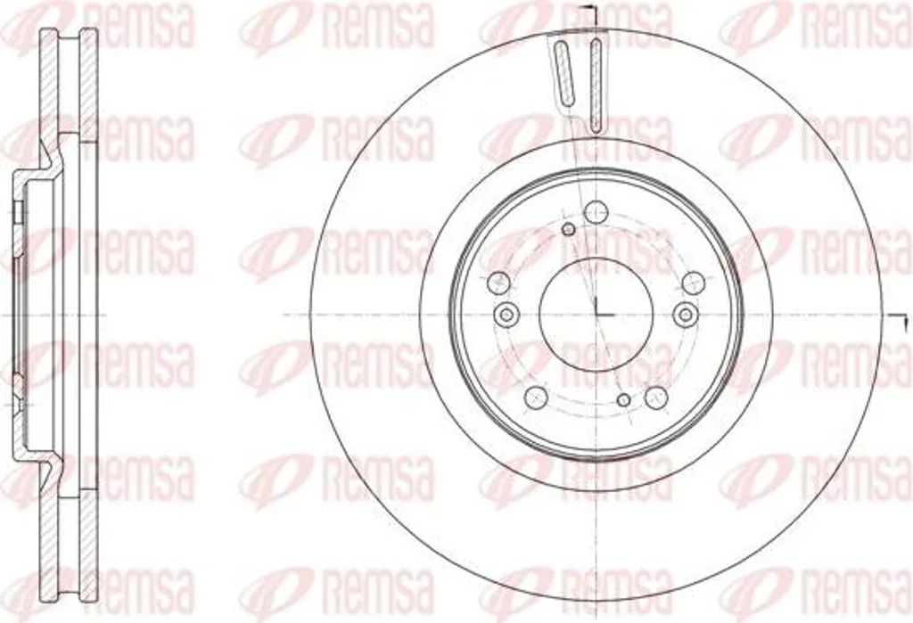 Disque de frein avant ventilé REMSA 61607.10 compatible Accord 2.2