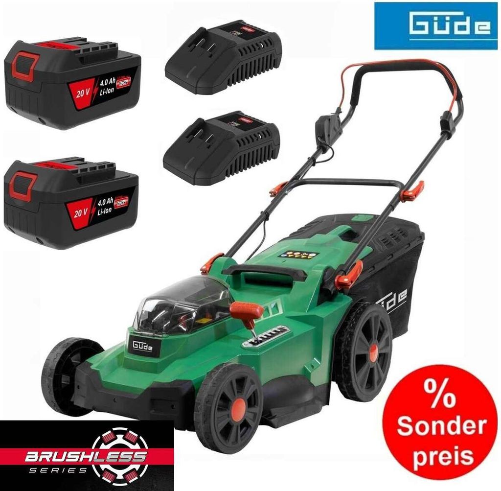 Güde Akku Rasenmäher 40V 430/40-8 + 2x 4,0 Ah Akku 2x Produktbild 