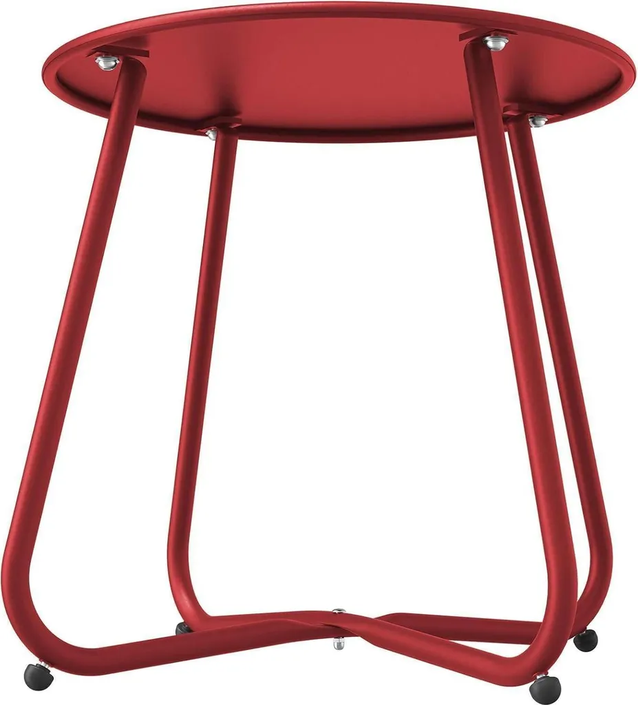 Table d'Appoint Jardin 45x45cm Stable - Petite Table Rouge Légère - 8