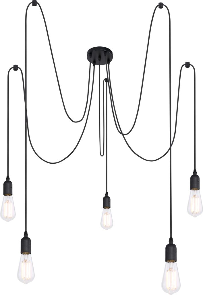 Globo Lighting Hängeleuchte Metall schwarz, 5x E27 Produktbild 