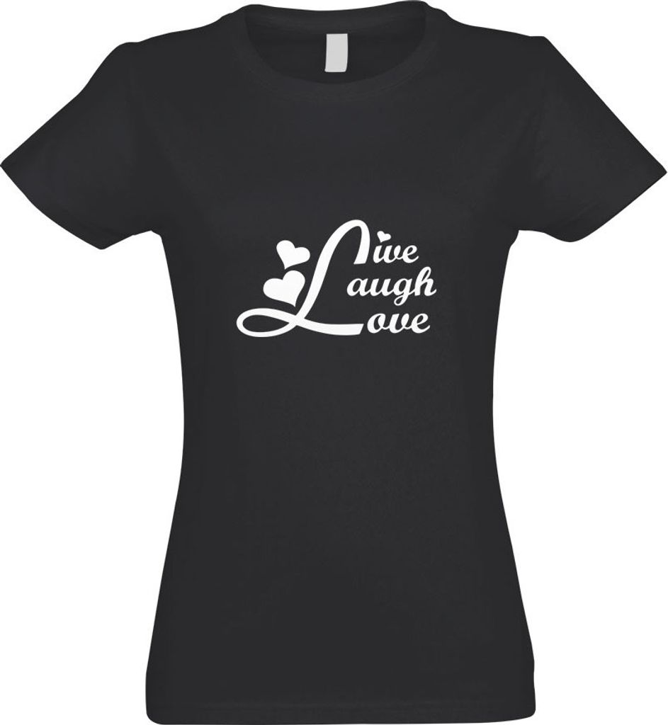 Kiwistar - T-Shirt tailliert - Damen - Graphit - live Laugh Love - mit Motiv Bedruckt - Funshirt Design - Sport - Freizeit - Damen - XL