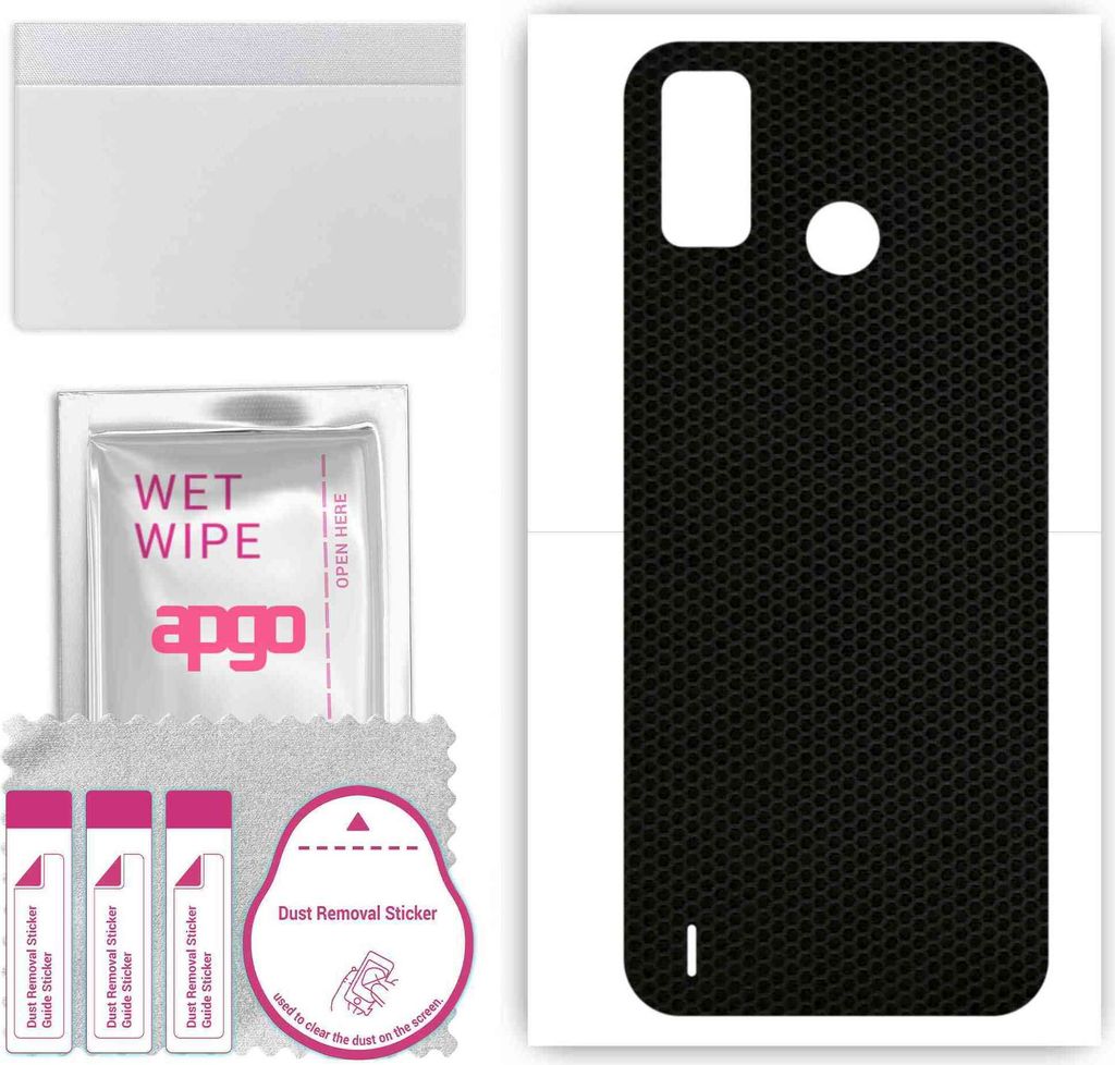 apgo Rückseite Schutzfolie, Skin, kompatibel mit Tecno Spark 6 Go, Hinten Displayschutzfolie aus Vinylfolie, kratzfest, einfache Montage - Matrix