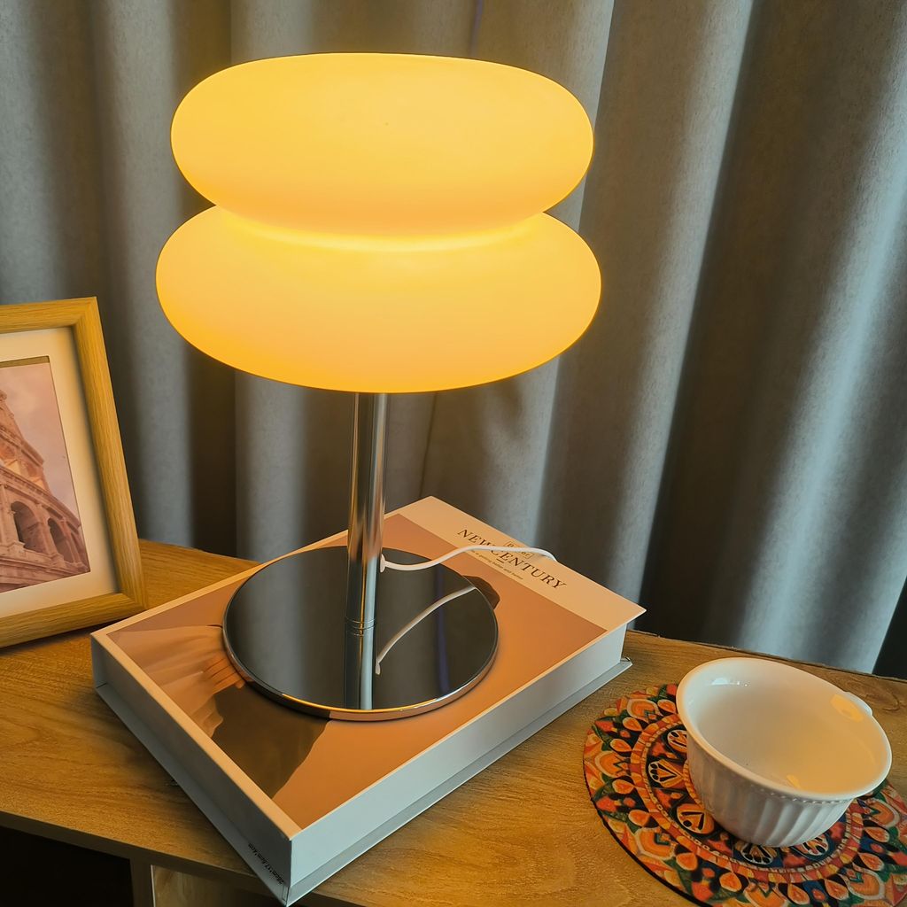 JDONG LED Nachttischlampe Vintage Glas Tischlampe Elegante Produktbild 