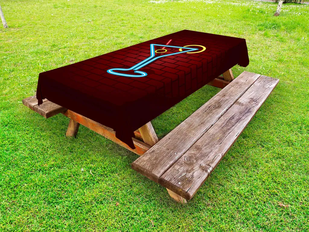 ABAKUHAUS Tovaglia Rettangolare Tiki Bar 140x200 Cm - Vecchio Drink, Multicolore, Impermeabile E Antimacchia - 2