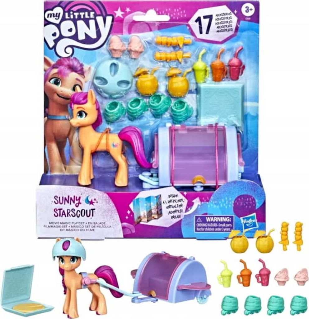 Hasbro | My Little Pony Sunny Starscout - Fuchsia/Orange - Mit Fuhrwerk und Zubehör - Spielspaß für Kinder