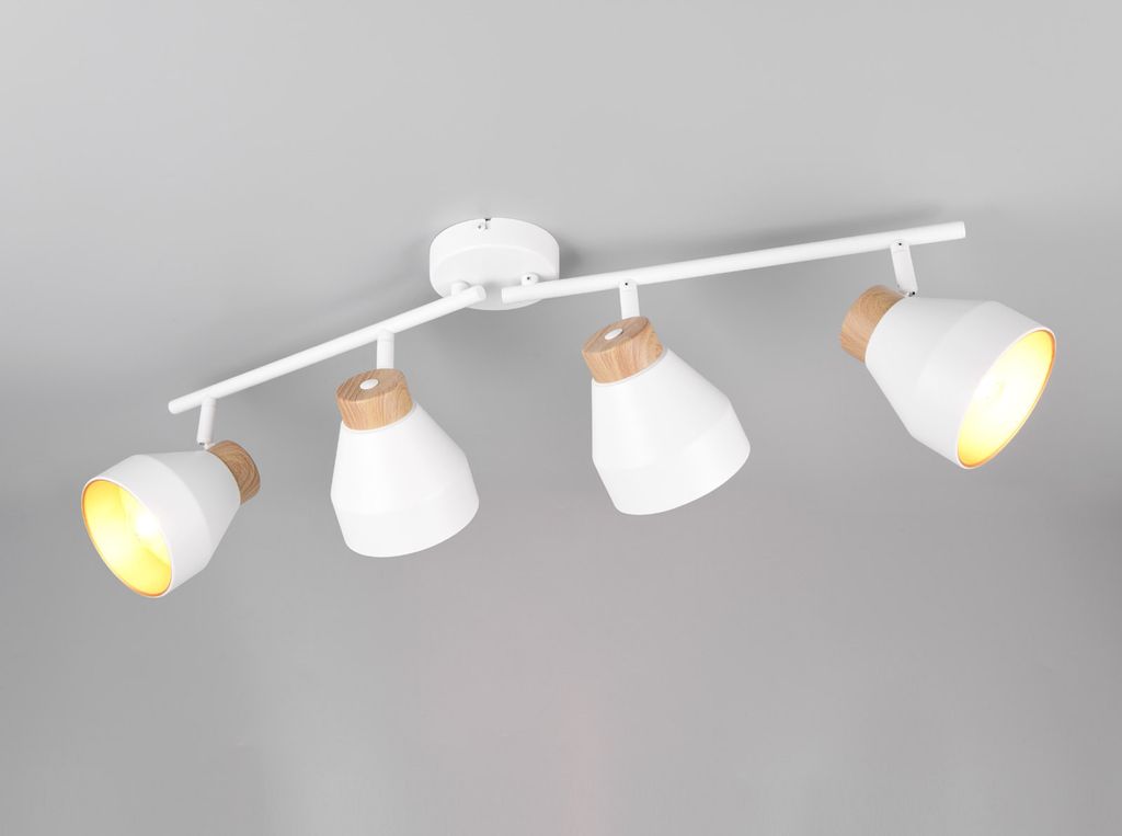 Skandinavischer LED Deckenstrahler Deckenlampe Designklassiker Weiß Gold B: 71cm