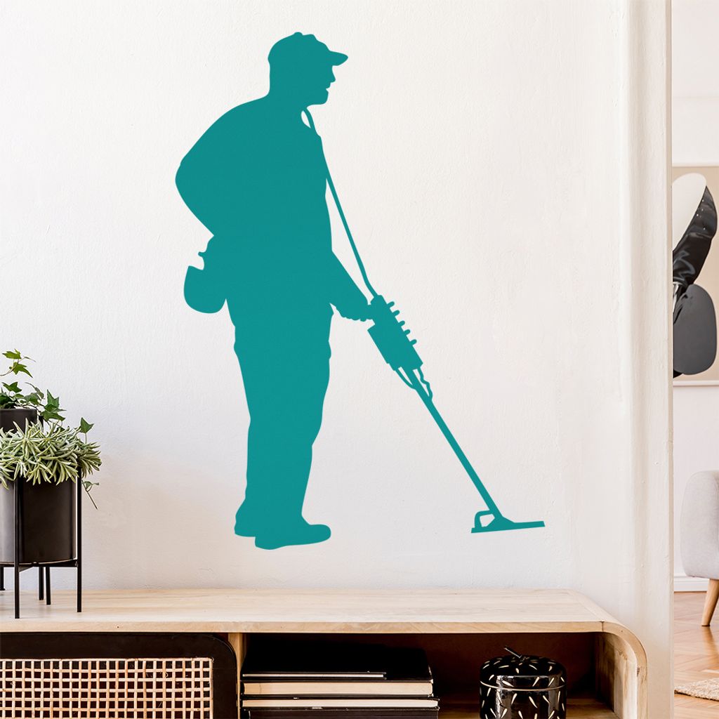 Metalldetektor Schatzsuche Wandtattoo Wandaufkleber Wall Sticker - Dekoration, Küche, Wohnzimmer, Schlafzimmer, Badezimmer