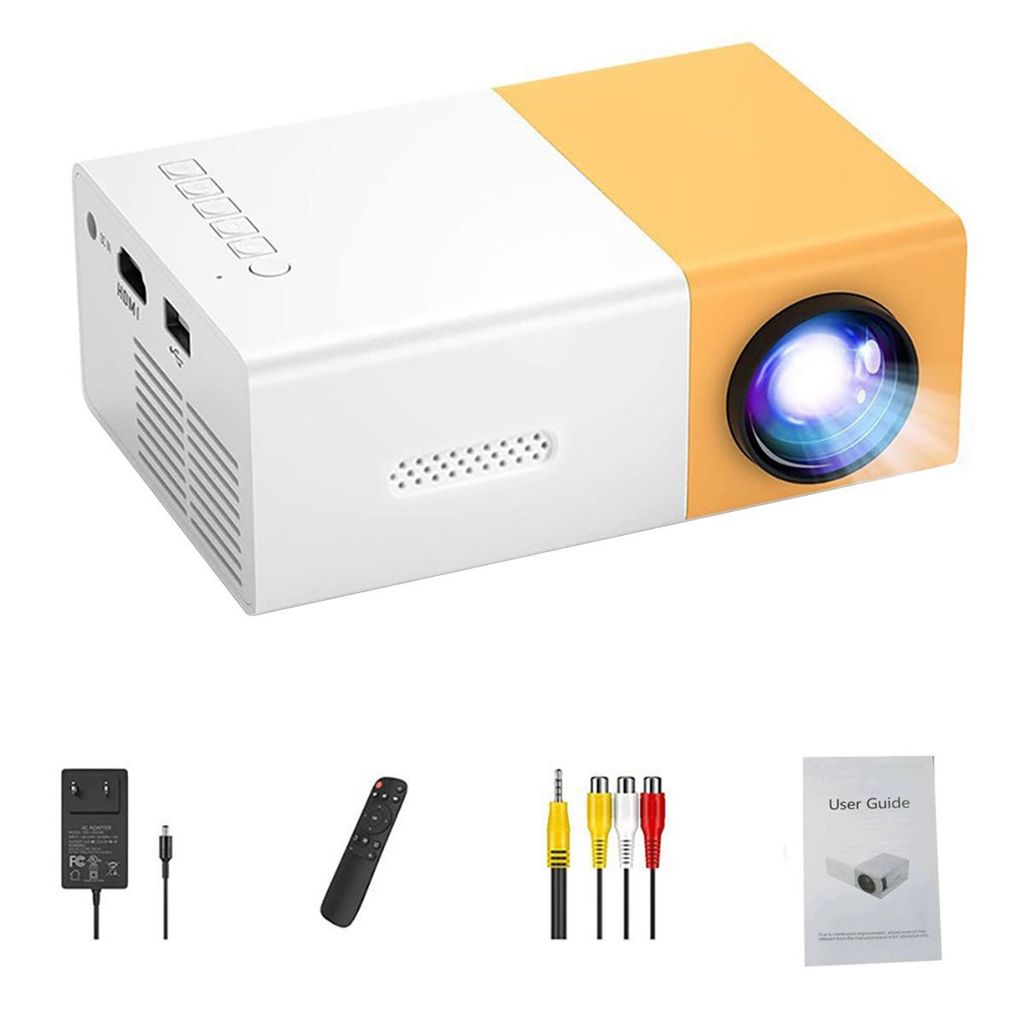 Beamer, Projektor, tragbarer Filmprojektor, LCD-Projektor 1920 x 1080 HD-Qualität, funktioniert auf Projektionswänden von 24 bis 60 Zoll
