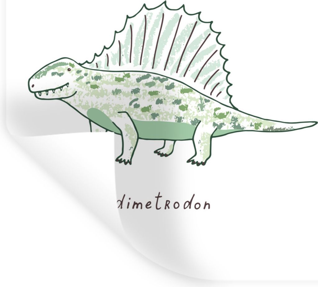 MuchoWow Wandtattoo Wandsticker Wandaufkleber Kinderzimmer - Dinosaurier - Dimetrodon - Jungen - Mädchen - Kinder 40x60 cm Selbstklebend und Rep...