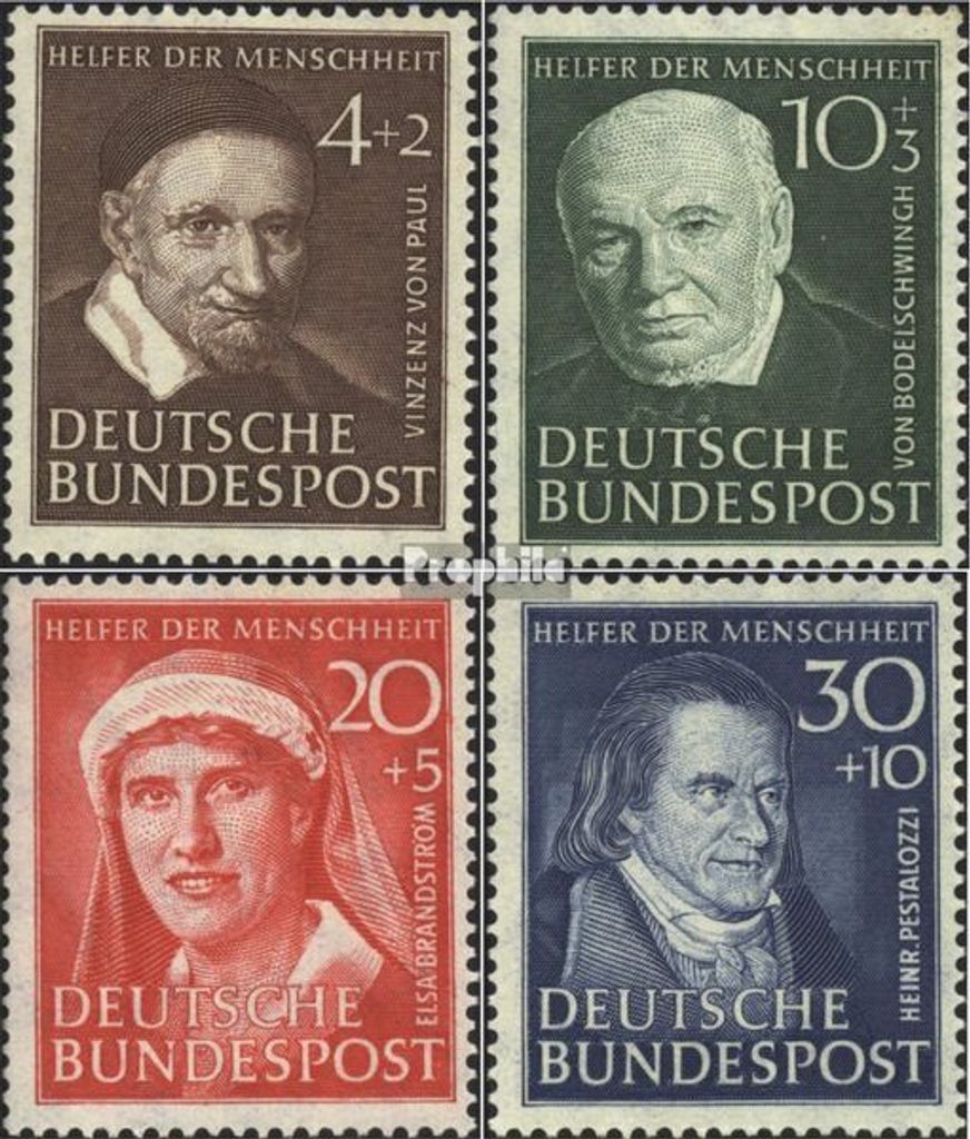 Briefmarken BRD (BR.Deutschland) 1951 Mi 143-146 (kompl.Ausg.) gestempelt Helfer der Menschheit (II)