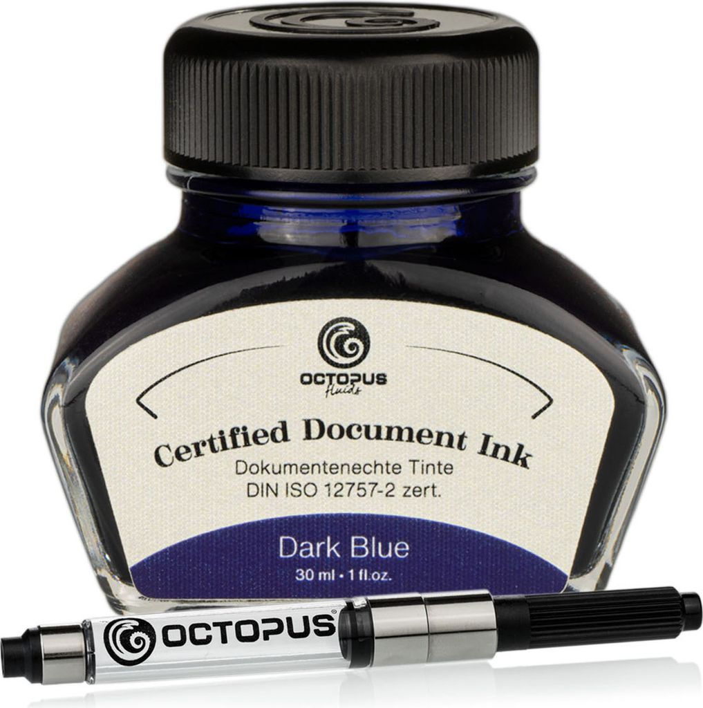 Dokumentenechte Tinte Dark Blue, mit Konverter, zert. nach DIN ISO 12757-2, 30ml