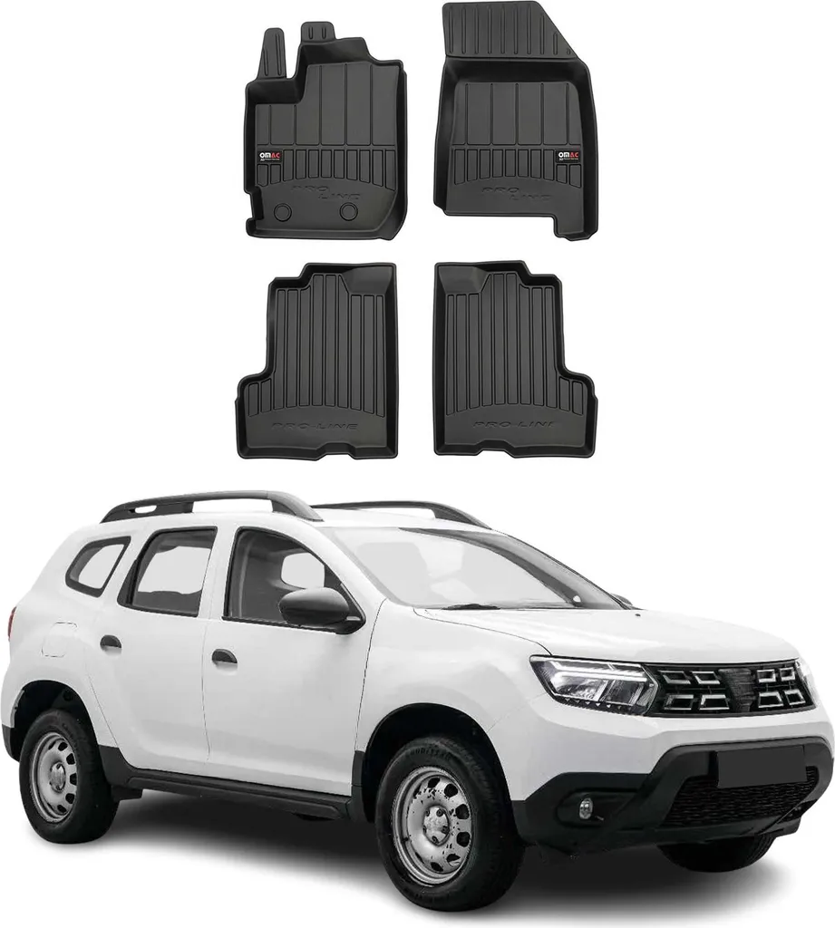 Set 4 Tappetini Premium TPE per Dacia Duster 2017-2024 - Nero Opaco - 14