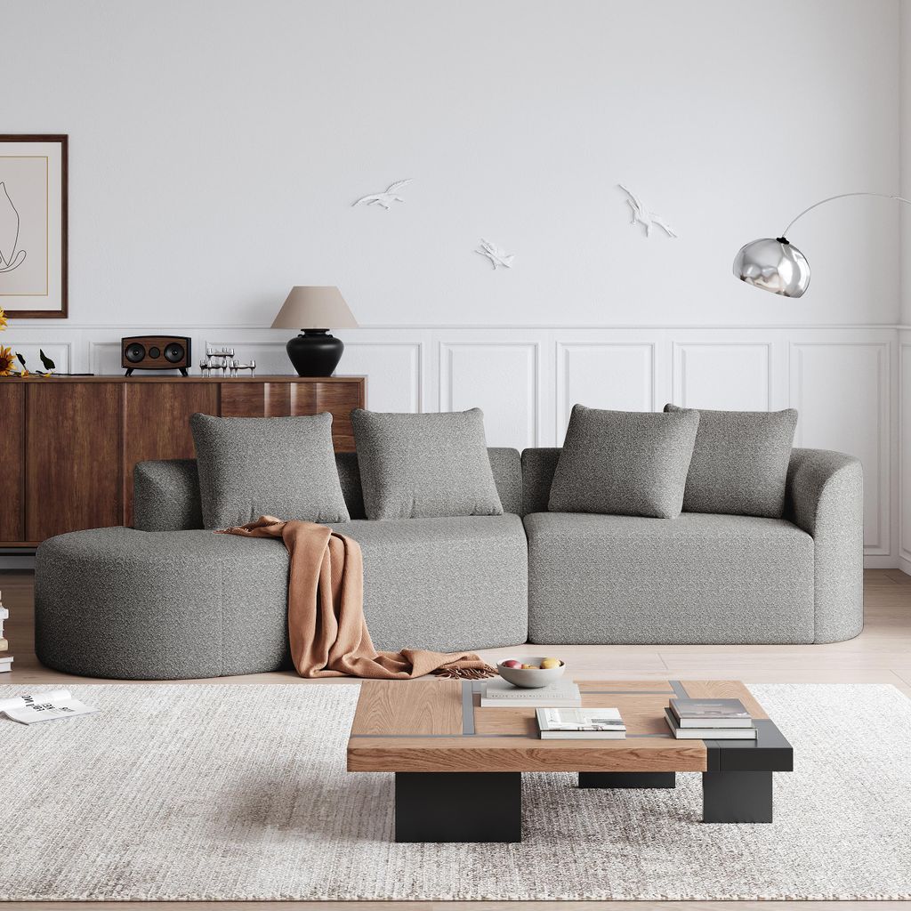 Chenille sofa Modernes, gepolstertes, übergroßes Ecksofa,  Produktbild 