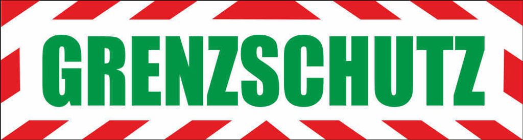 INDIGOS UG - Magnetschild "Grenzschutz" mit Rahmen 30 x 8 cm - Magnetfolie für Auto / LKW / Truck / Baustelle / Firma
