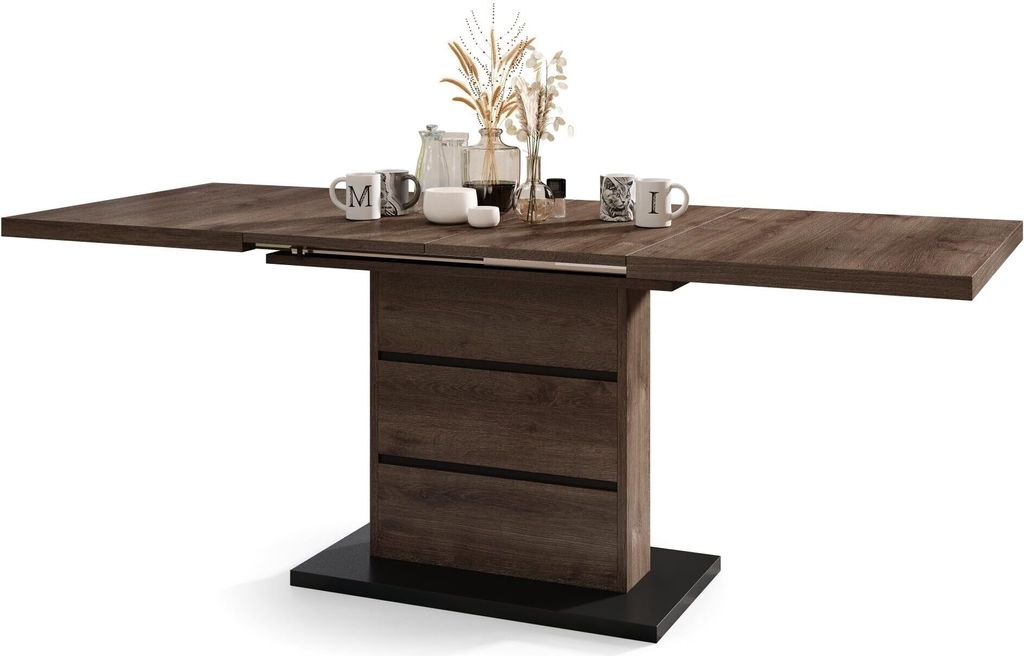 All4All Couchtisch Pino , Wohnzimmertisch , Kaffeetisch , Tisch mit Einlegeplatten , Satztisch , Metallgestell , Coffee Table , 120x80cm , Braune E...