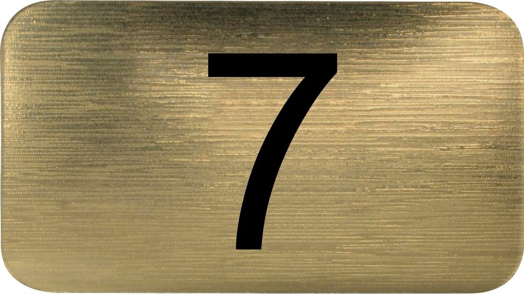 Nummernschild selbstklebend, 35 x 20 mm, Type 7, Kunststoff gold metallic