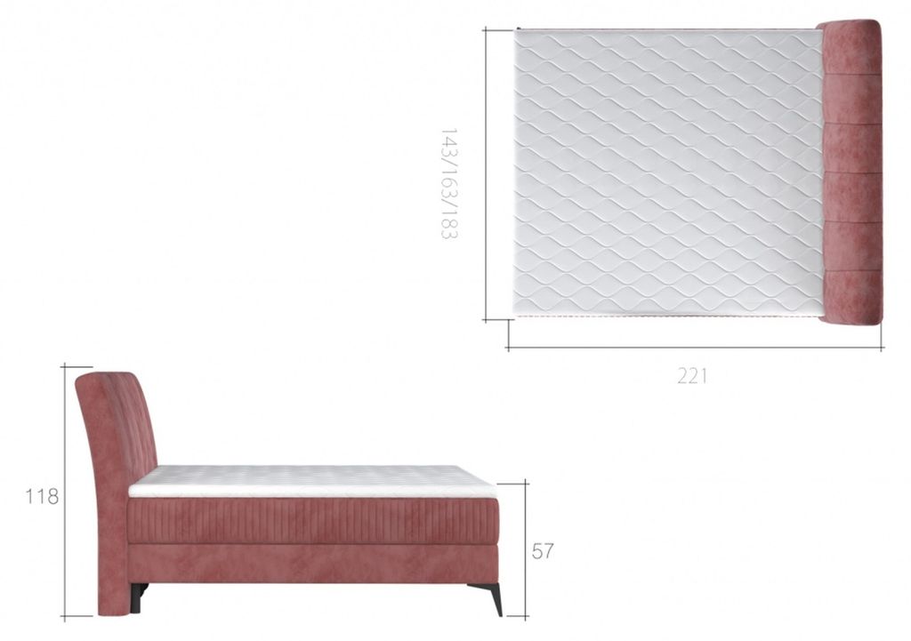 Polsterbett Betten Bett Polster Designer Hotel Doppel Luxus Design