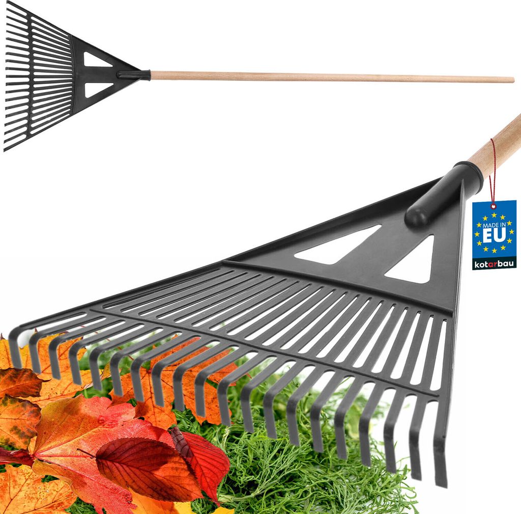 KOTARBAU® Hrábě na listí z plastu, 43 cm, s rukojetí, Obrázek produktu 