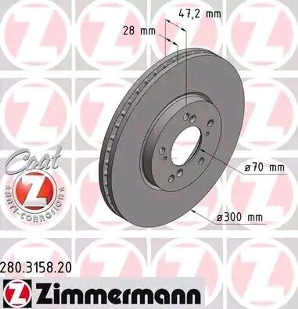 ZIMMERMANN 280.3158.20 - Bremsscheibe für Accord VI
