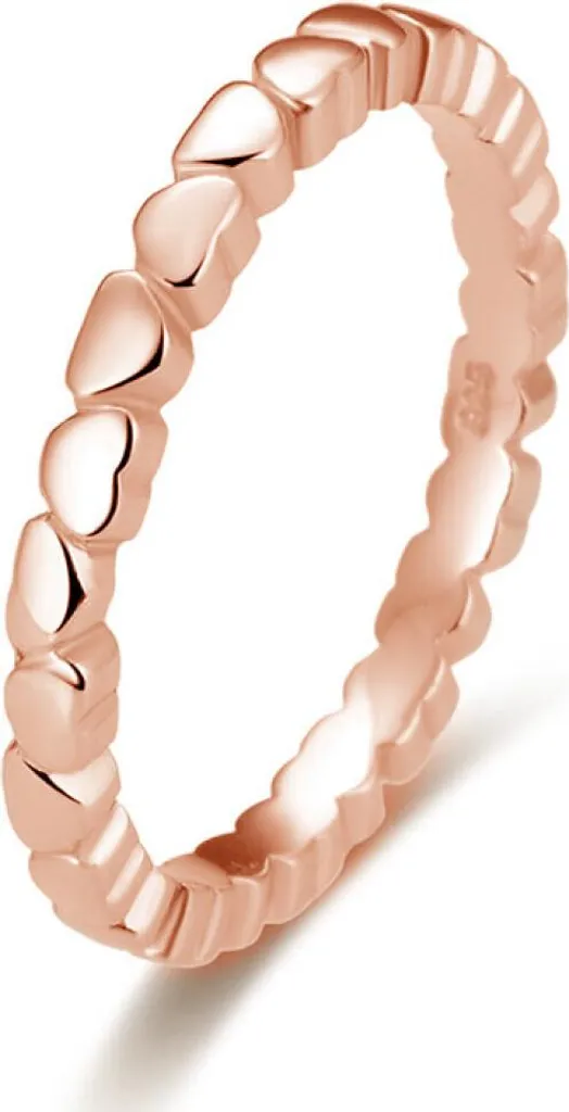 Anello in argento placcato oro con cuori AGG344-ROSE, 54 mm