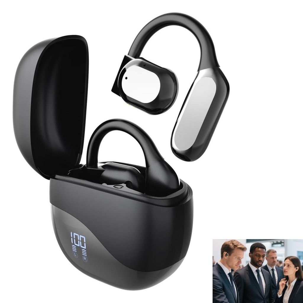 Ai Kopfhoerer Uebersetzer, 62 Sprachen Ki Kopfhoerer mit Echtzeit Uebersetzung, Translator Earbuds fuer Reise, Geschaefts, Studien, Schwarz