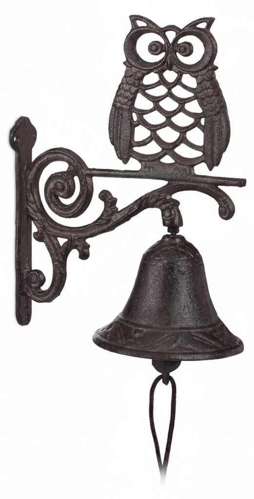 Relaxdays : cloche de porte en fonte, motif chouette, style Image du produit 