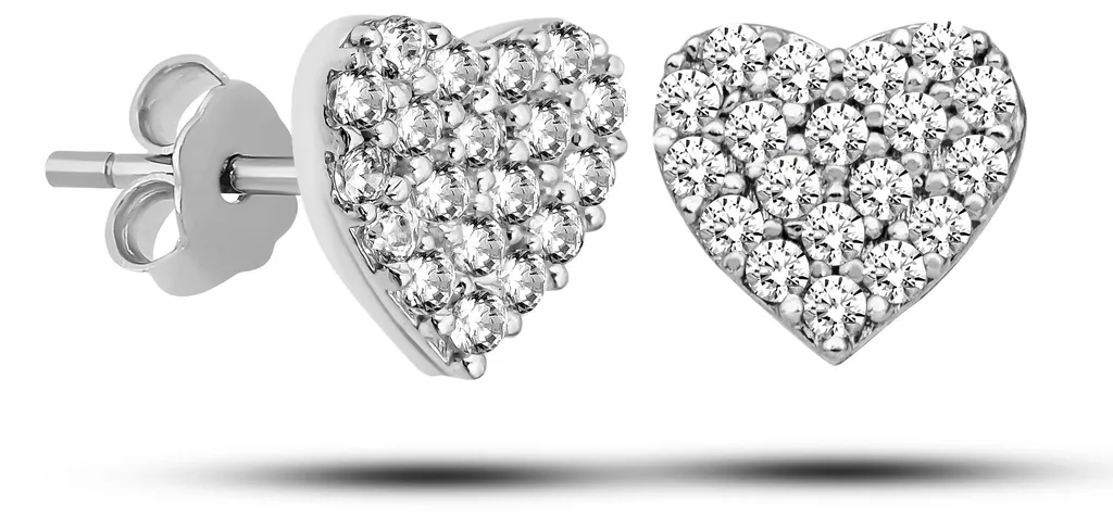 Boucles d'oreilles argent 925 rhodié et oxydes de zirconium Réf 40822
