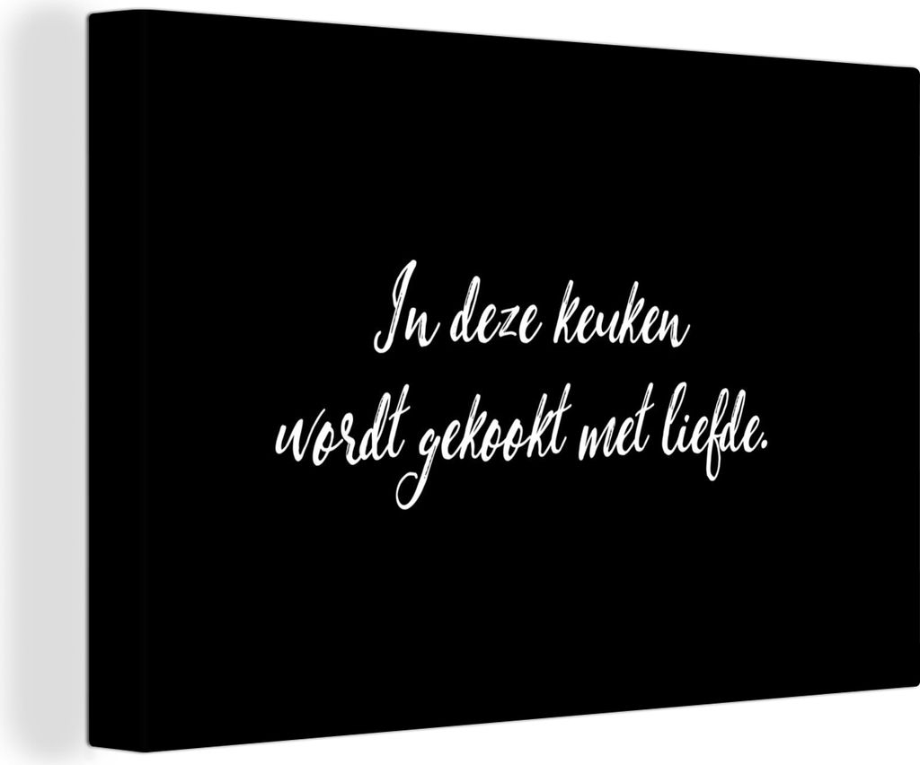 OneMillionCanvasses - Leinwandbilder - 140x90 cm, In dieser Küche wird mit Liebe gekocht - Kochen - Sprichwörter - Zitate - Liebe, Wandbilder K...
