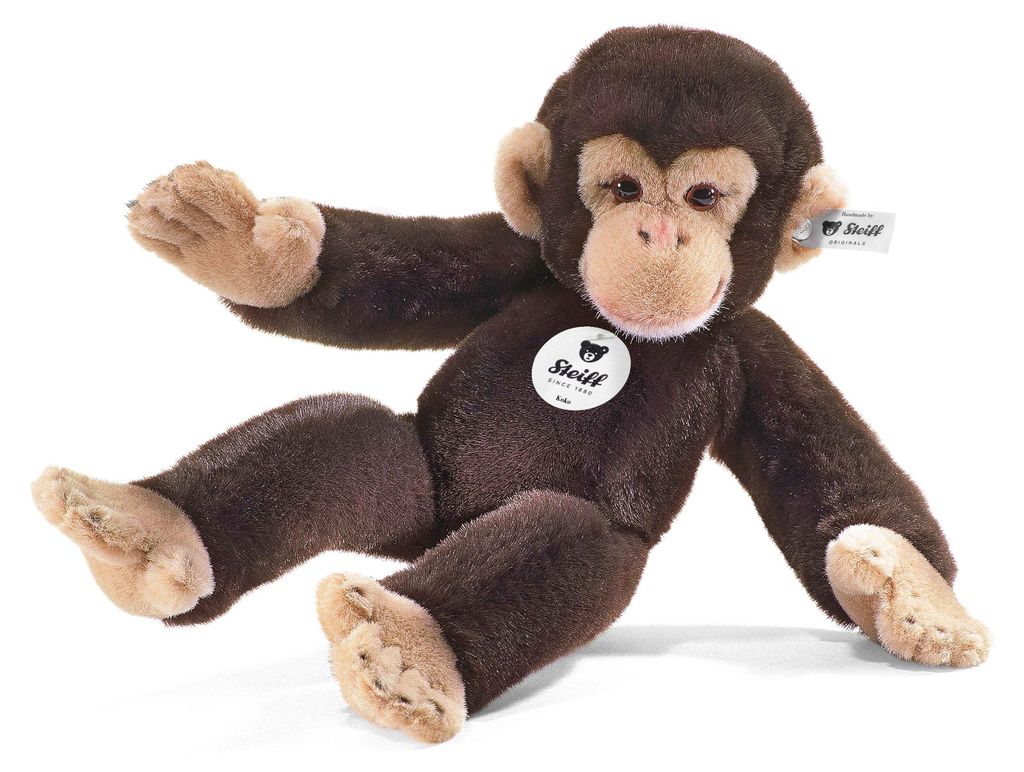 Steiff Kuscheltier Schimpanse Koko dunkelbraun Plüsch 35 cm Produktbild 