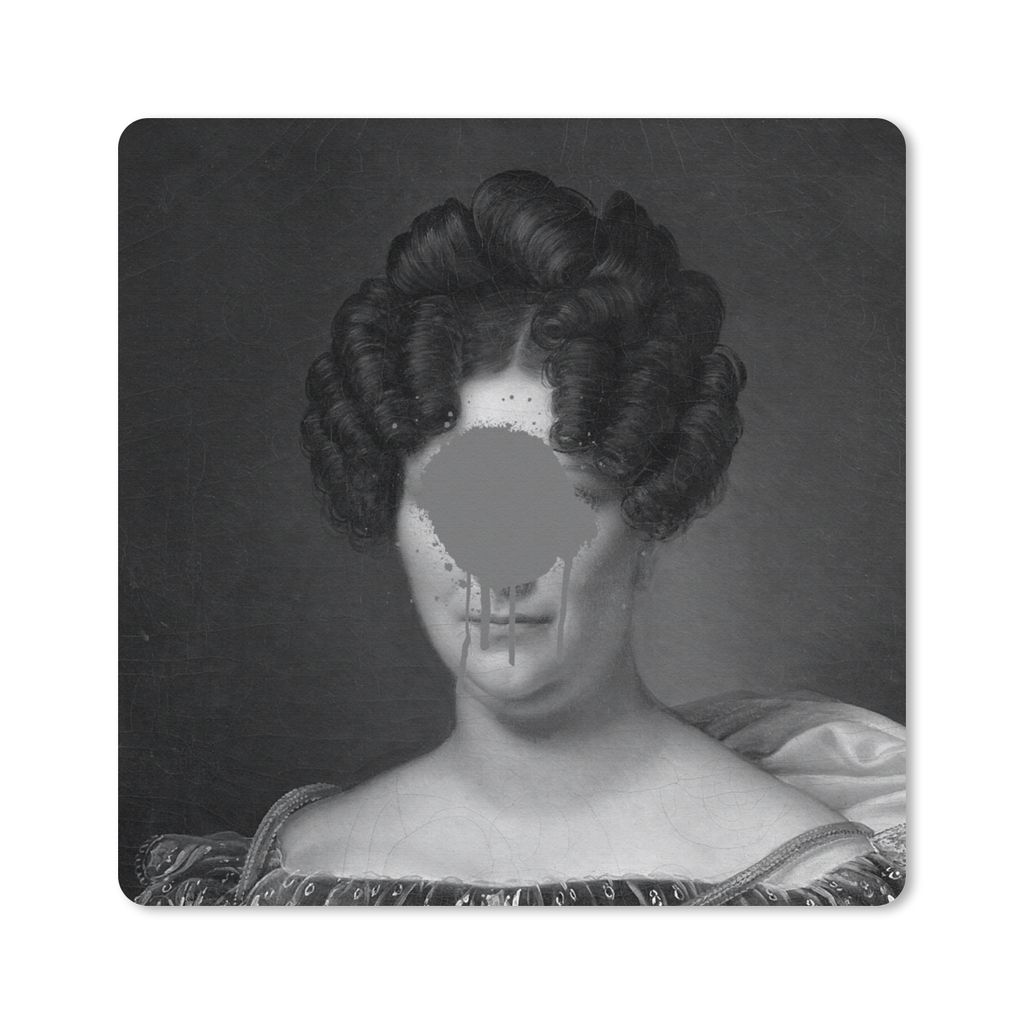 MuchoWow Mauspad Mousepad Johanna Henriette Engelen - Alexandre Jean Dubois Drahonet - Schwarz und Weiß 20x20 cm - Mousepads - Maus Mat - Pad - ...