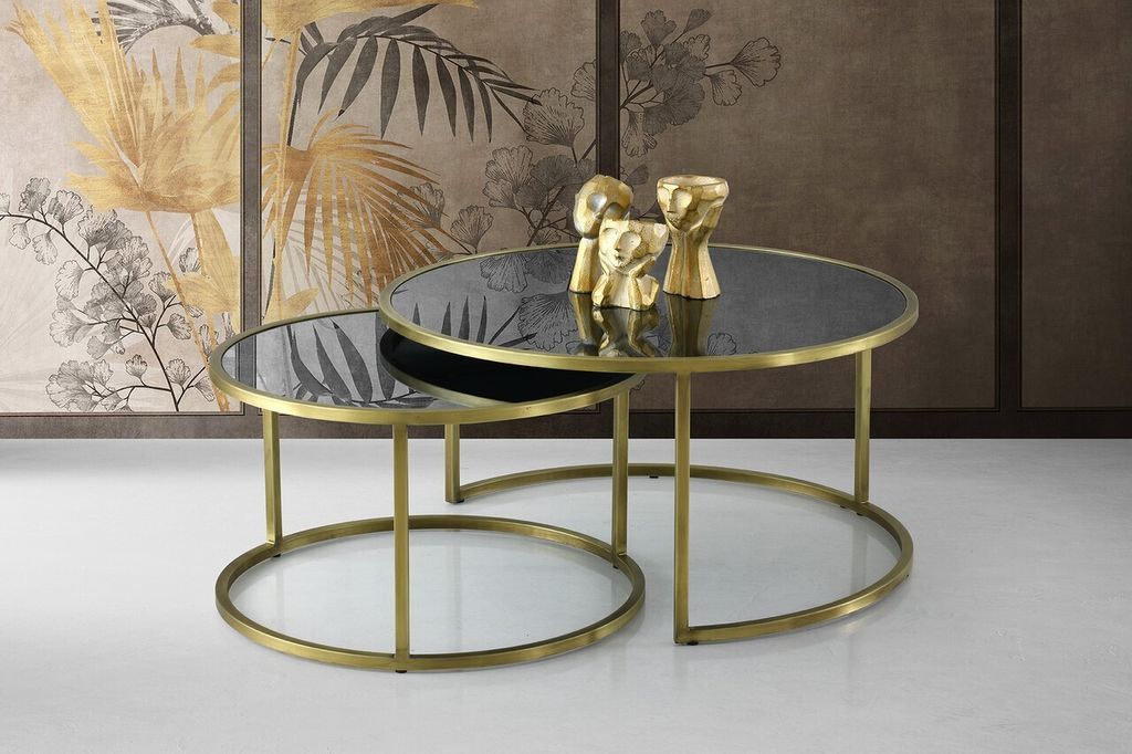 Beistelltisch Couchtisch gehärtete Glasplatte 90cm