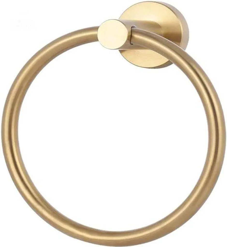 Porte-serviettes doré pour salle de bain moderne, anneau en inox 18cm rond