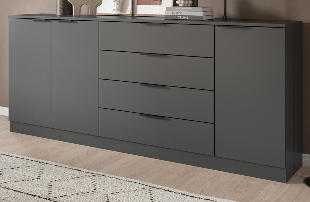 Sideboard "Swan" in grau Kommode 185 x 80 cm Produktbild 