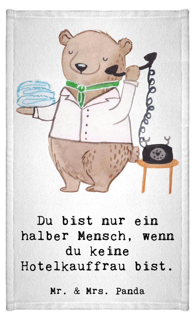 Mr. & Mrs. Panda Handtuch Hotelkauffrau Herz - Weiß - Produktbild 
