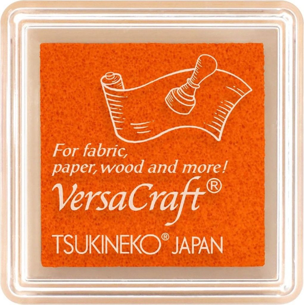 Tsukineko VersaCraft Small Pigmentstempelkissen für Stoff, Leder, Papier - Navel Orange