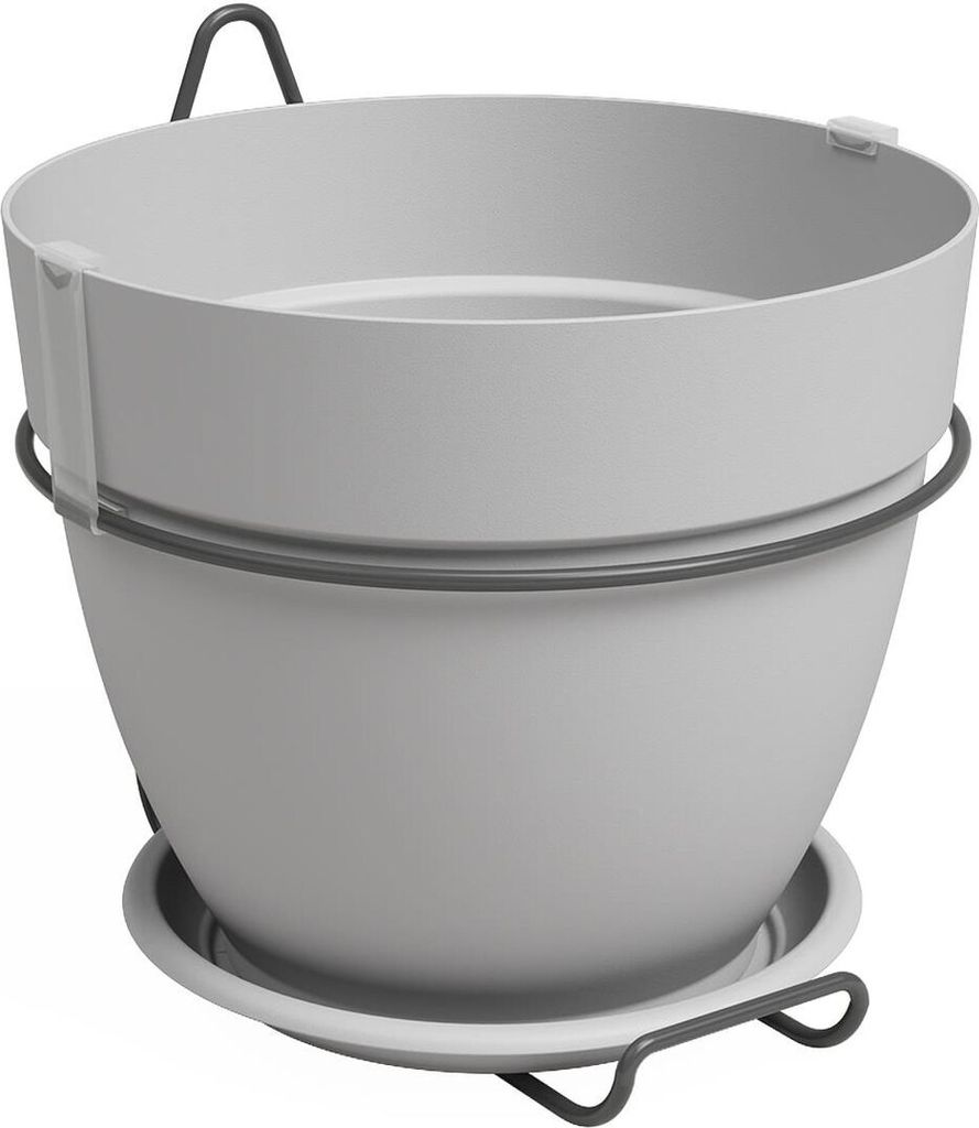 artevasi CAPRI CAMPANA Wandtopf Hellgrau Ø 20 cm mit Halter - Kunststoff
