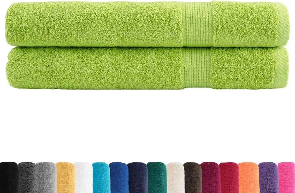 vidaXL Premium-Handtücher SOLUND 2 Stk. Apfelgrün 100x200 cm 600 g/m²