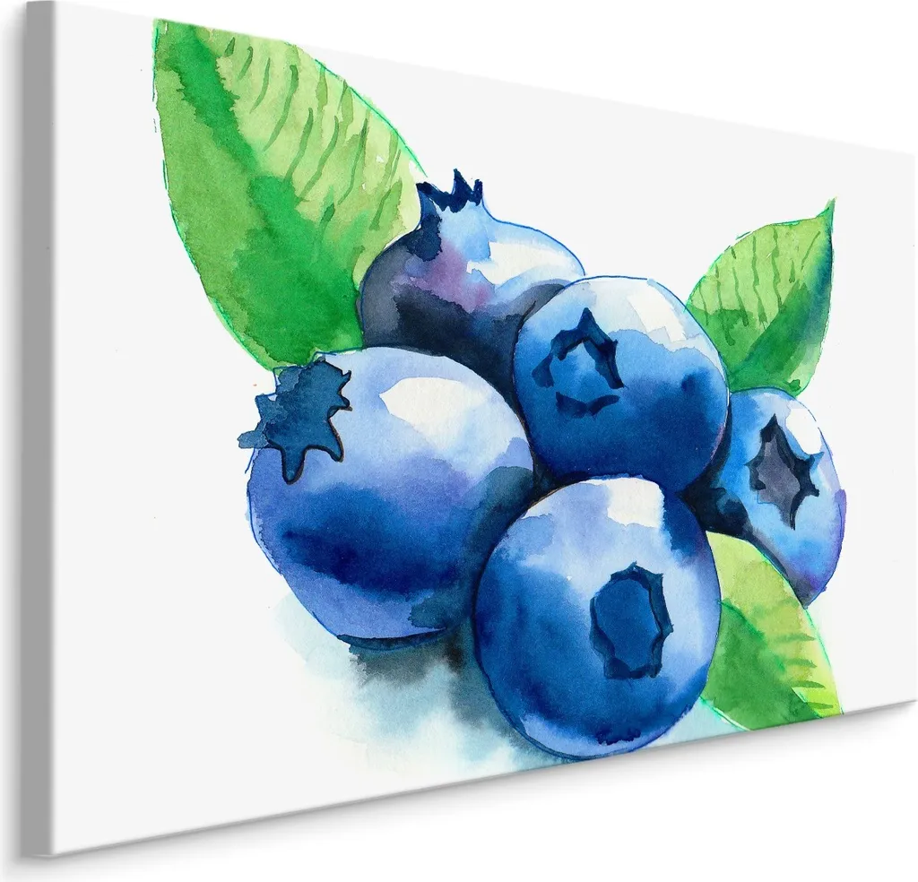 Decorazione Murale 90x60 Frutta - Carta da Parati Mirtilli Blu XXL