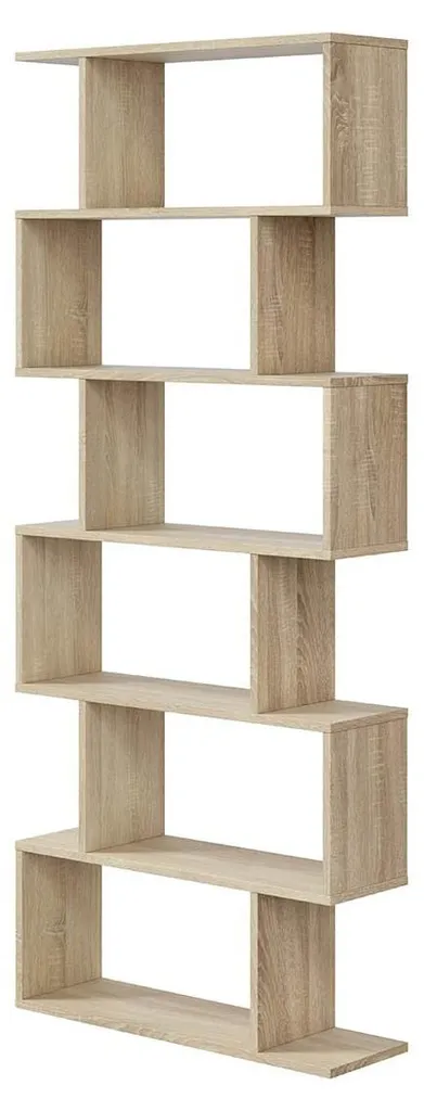 Bibliothèque design 6 niveaux 192 cm Athena structure bois robuste