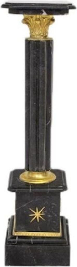 Casa Padrino Barock Säule Schwarz / Gold H. 100 cm - Prunkvolle Marmor Säule im Barockstil - Barock Deko Accessoires
