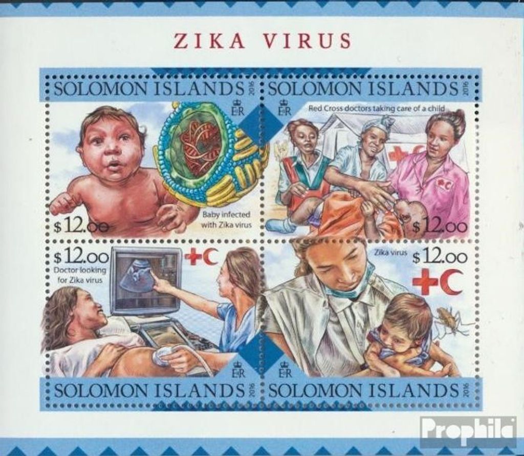Briefmarken Salomoninseln 2016 Mi 3726-3729 Kleinbogen (kompl. Ausg.) postfrisch Zika-Virus