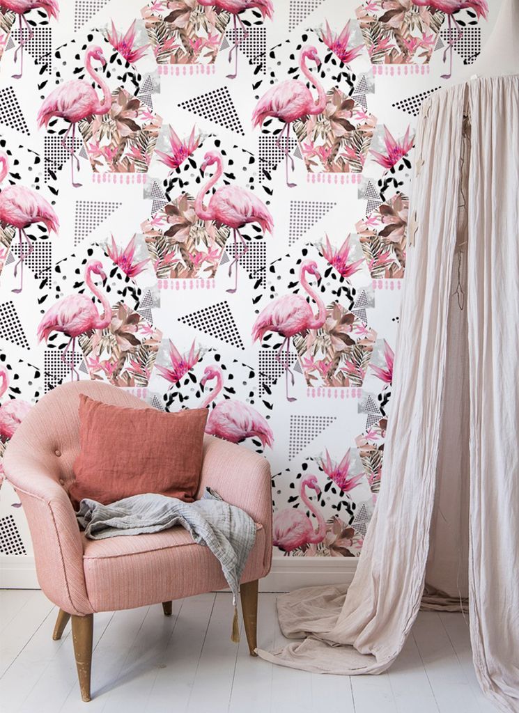 Coloray Fototapete 208x146 cm Vlies-Fototapete - Abstrakte flamingo zarte Flamme