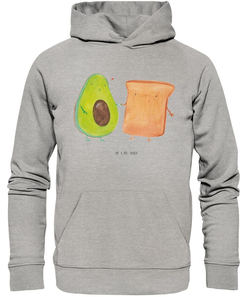 Mr. & Mrs. Panda Bedruckter Hoodie Avocado Toast Größe S - Heather Grey - Geschenk, Freund, Kapuzenpullover, Kapuzenpulli, Sweatshirt, Hochzeit, ...