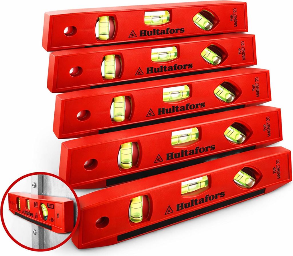 5 x Hultafors Torpedo-Profi-Wasserwaage TVP 20 Magnet Typ 401853