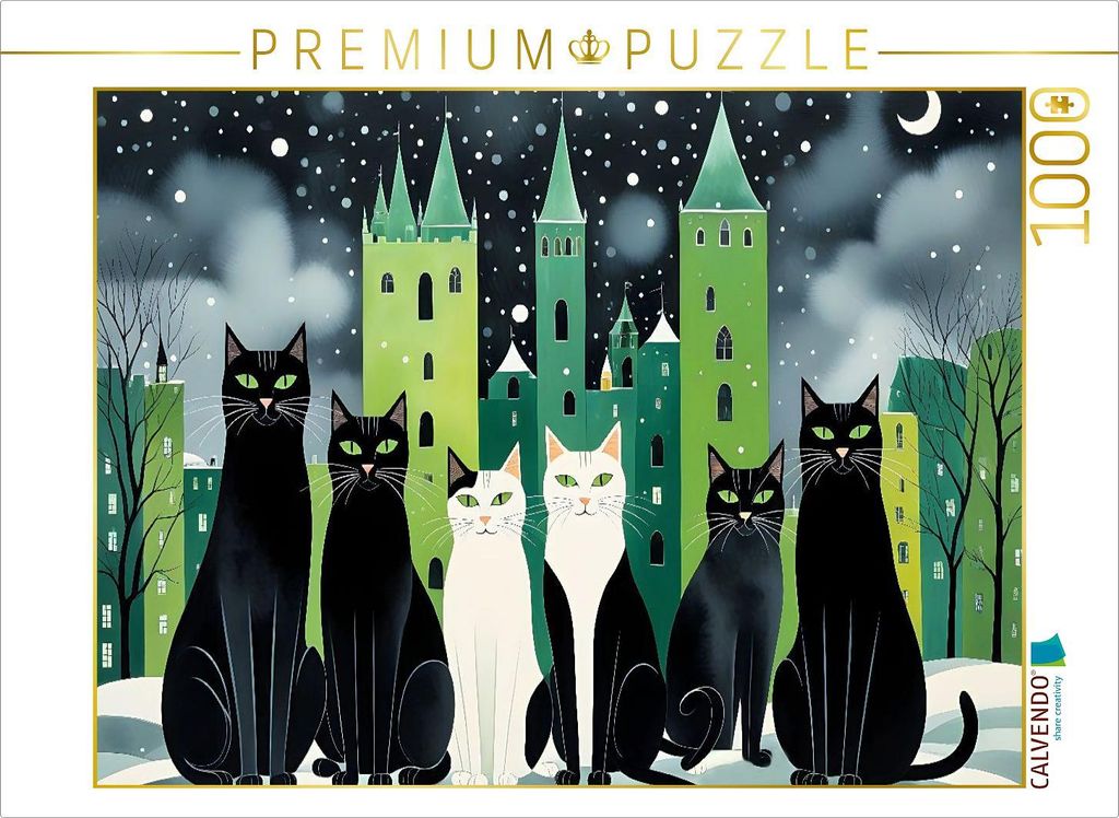 CALVENDO Puzzle Katzenweihnacht | 1000 Teile Lege-Größe 64x48cm Foto-Puzzle für glückliche Stunden
