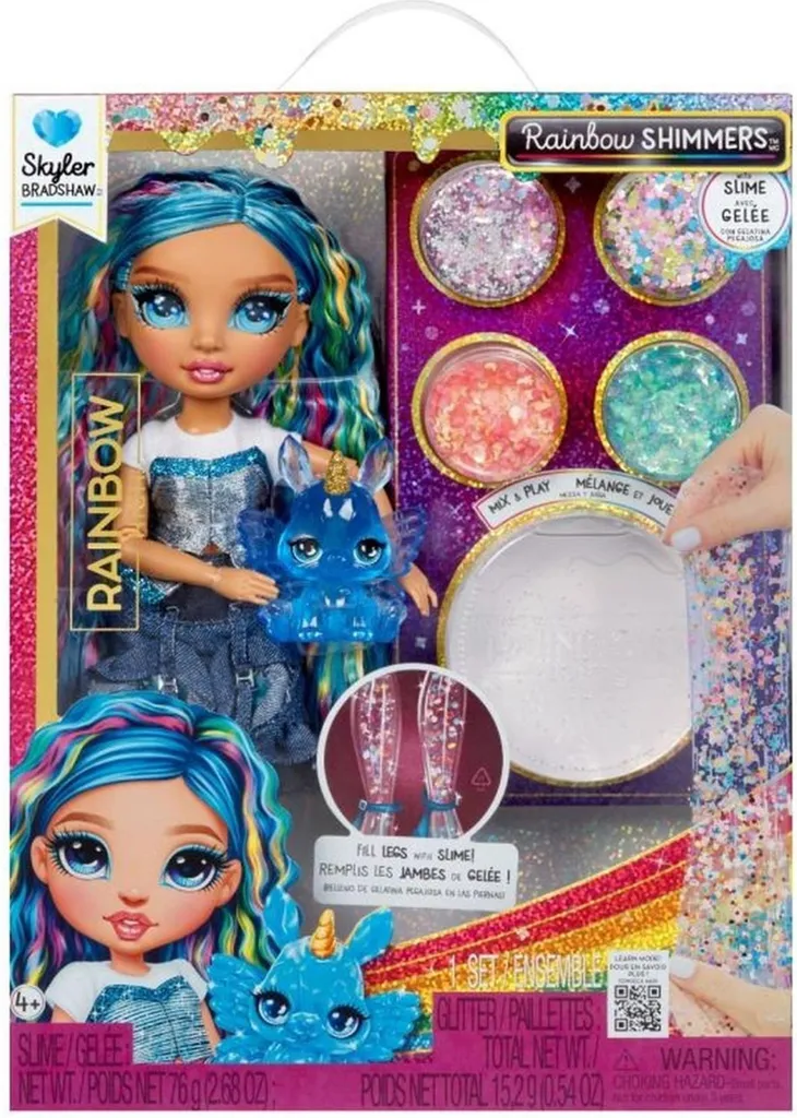 Cadeau Enfant Poupée Rainbow High Skyler Jeu Créatif Slime et Mode