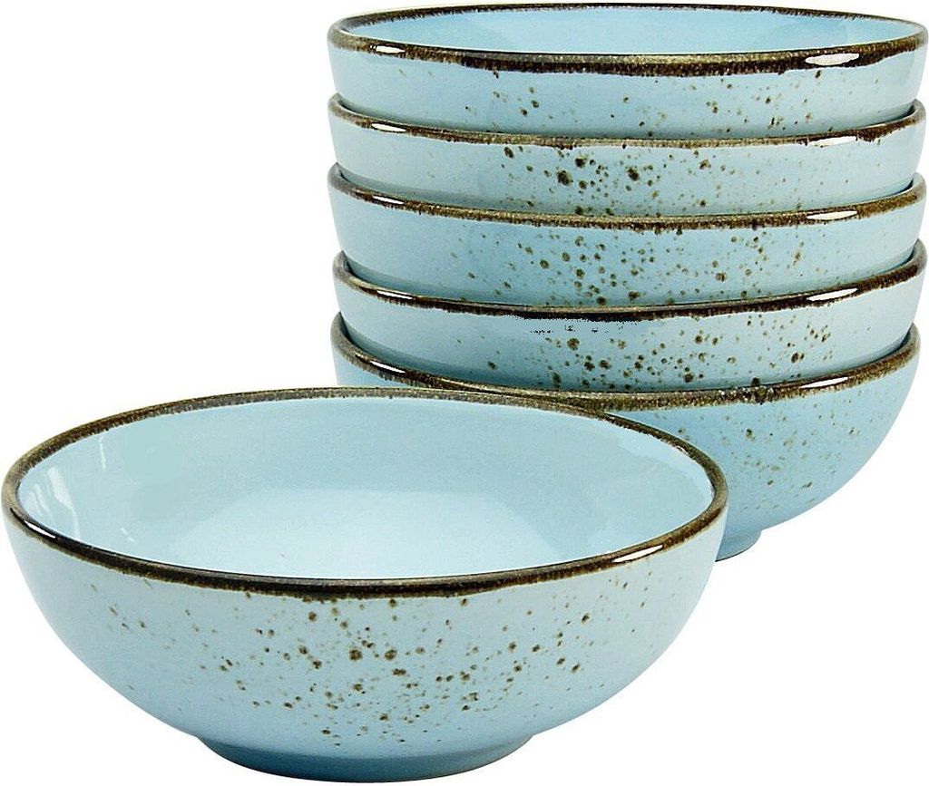 CreaTable, 22069, Nature Collection Lightblue, Mehrzweckschale 6-tlg, Steinzeug