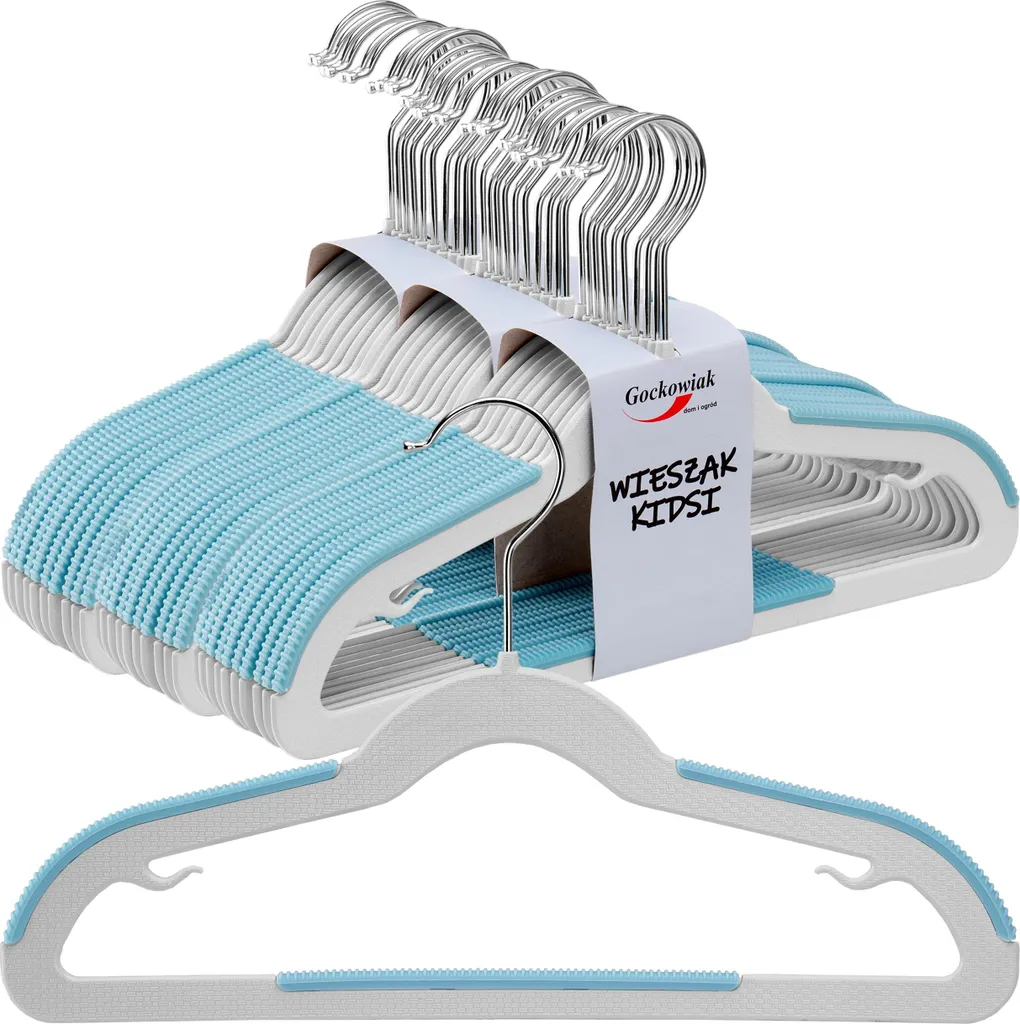 Cintres KIDSI penderie enfant lot de 30 unités coloris gris bleu
